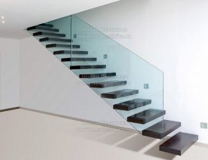 Фото прямолинейной лестницы с консольными ступенями