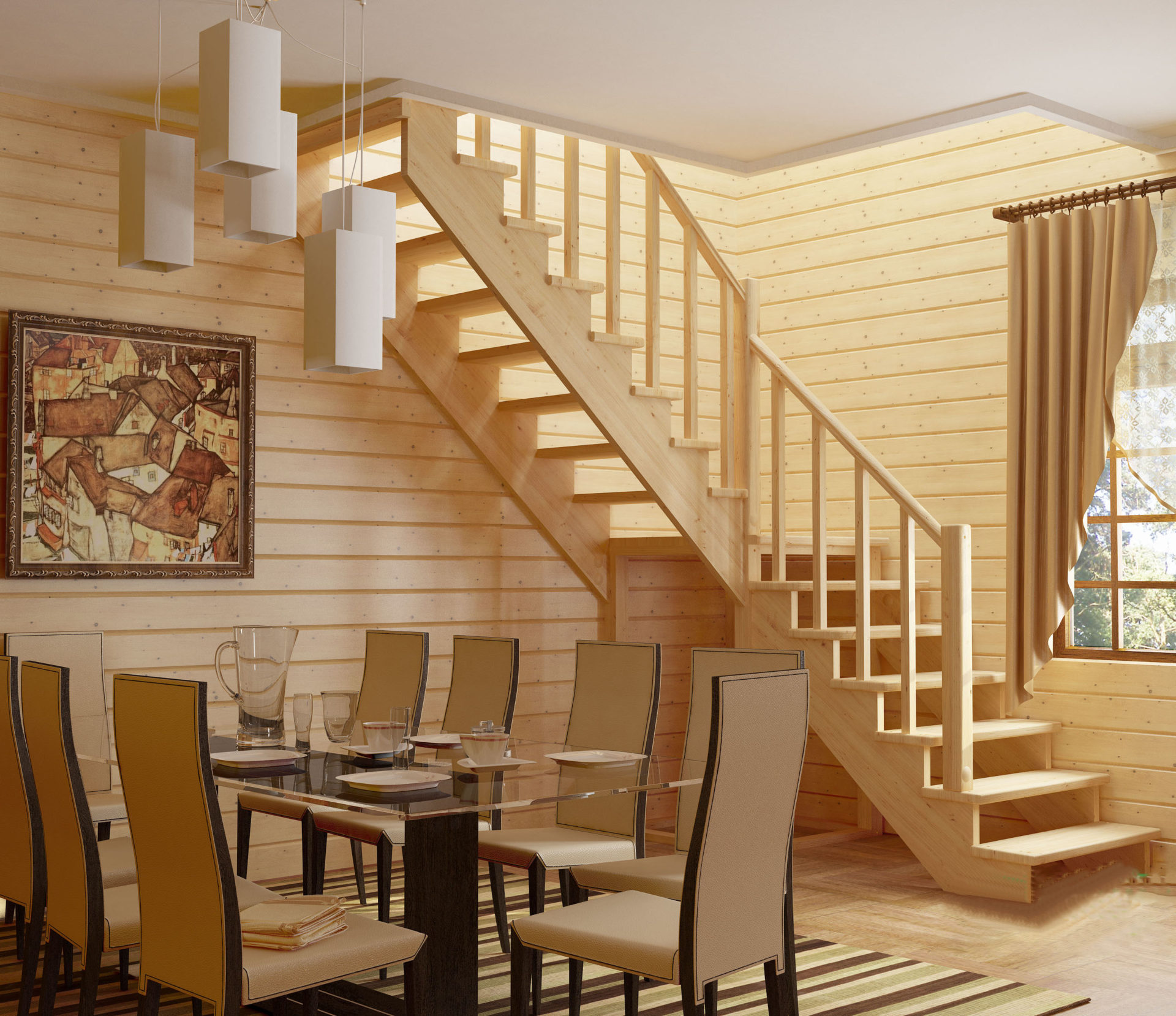 Лестница на второй этаж в частном доме фото дизайн деревянная