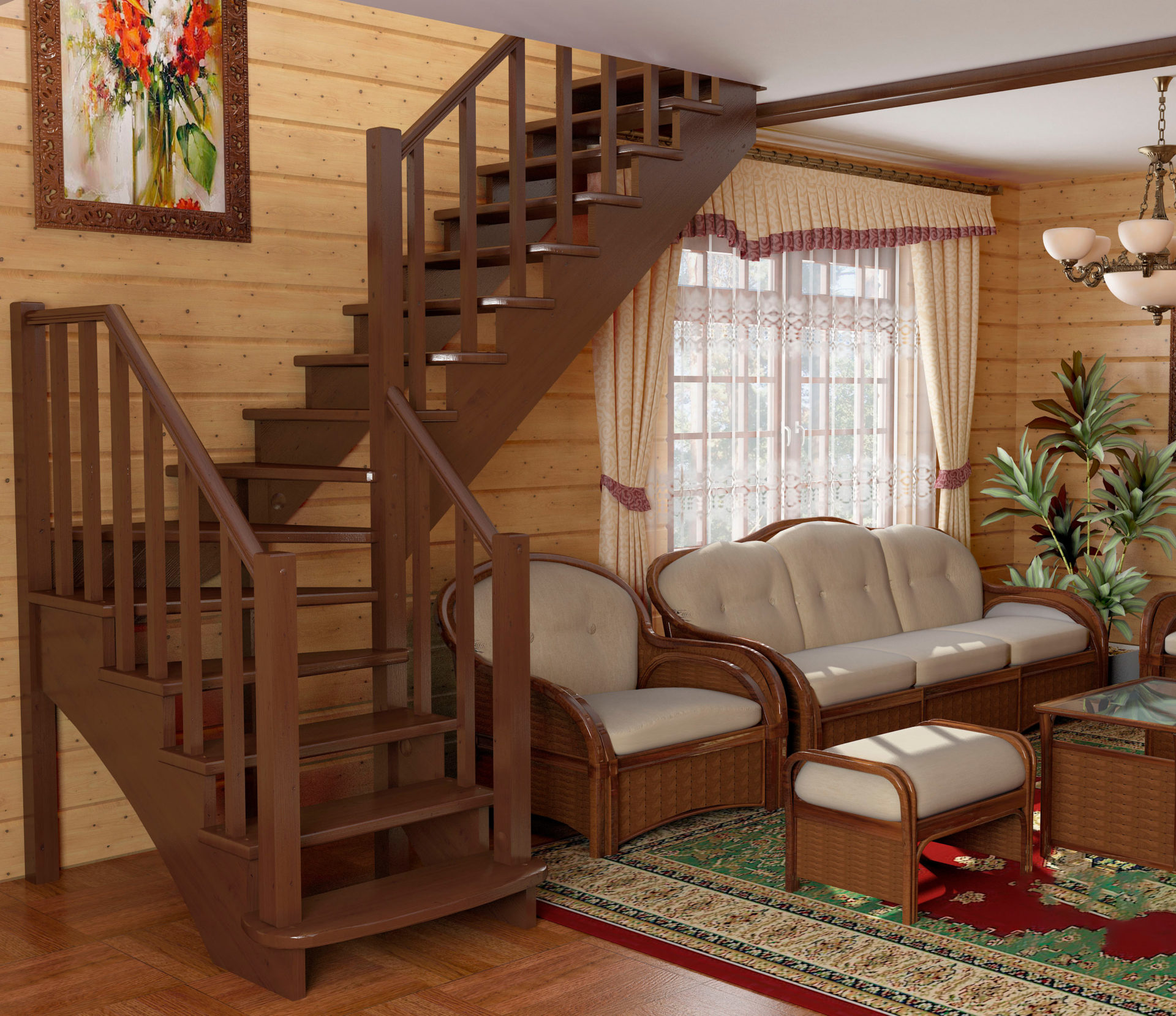 Фото деревянных лестниц в частном доме