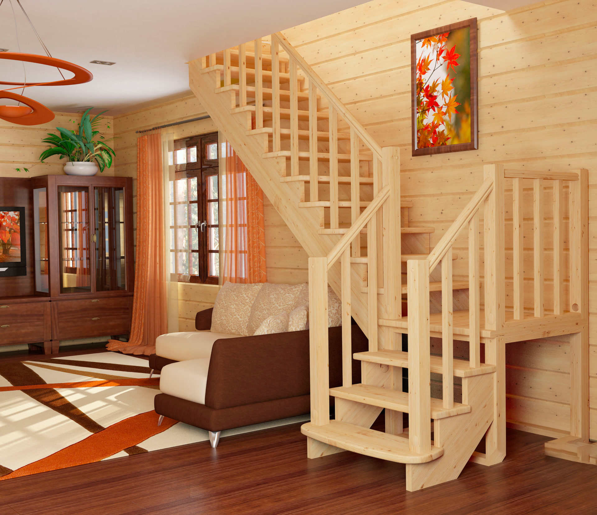 Лестница на второй этаж в частном доме фото дизайн деревянная